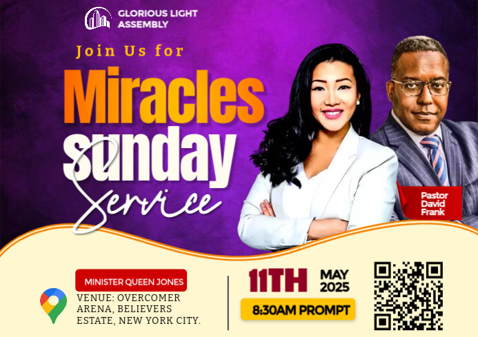 Purple Professional Church  A1 template