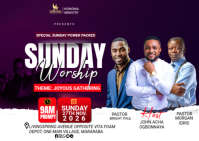 Purple Professional Church A6 template