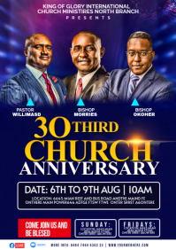Purple Professional Church Anniversary A3 template