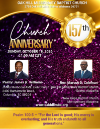 Purple Church Anniversary Flyer Template