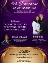 Purple Church Anniversary Folder Template