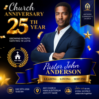 Purple Church Anniversary Publicación de Instagram Template