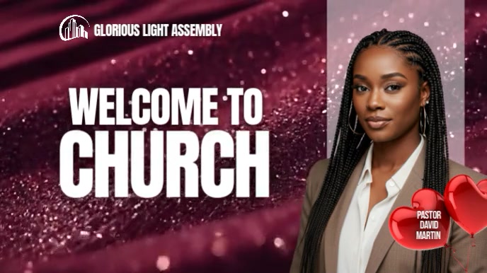 Purple Professional Church Design Flyer Digital Display (16:9) template