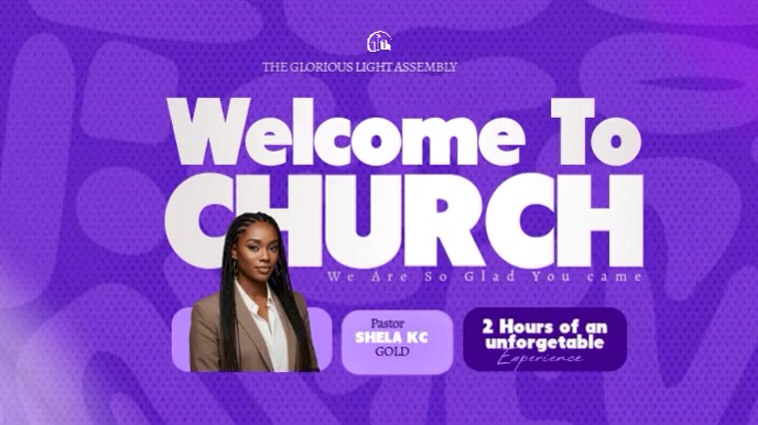 Purple Professional Church Design Flyer Digital Display (16:9) template