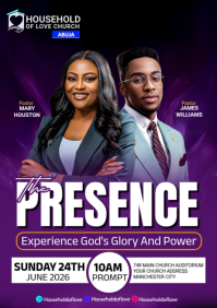 Purple Professional Church Event A5 template