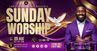 Purple Church Event Ibinahaging Larawan sa Facebook Template