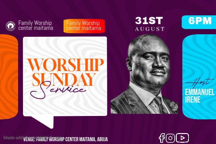 Purple Professional Church Event Flyer Poster Template | PosterMyWall