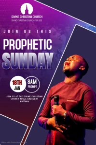 Roxo Prophetic Sunday Service Poster Template
