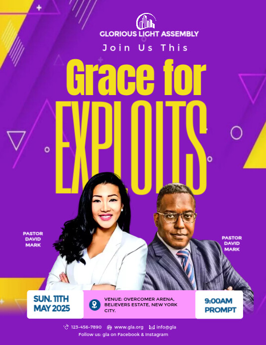Purple Professional Church  Flyer (us Letter) template
