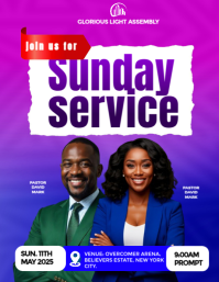 Purple Professional Church  Flyer (us Letter) template