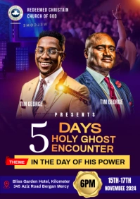 Purple Professional Church Flyer  A5 template