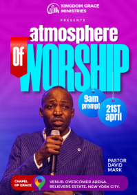 Purple Professional Church Flyers  A4 template