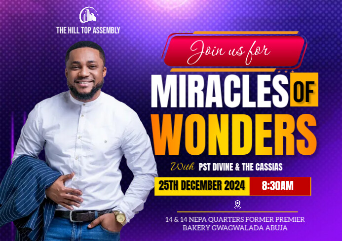 Purple Professional Church Flyers  A4 template