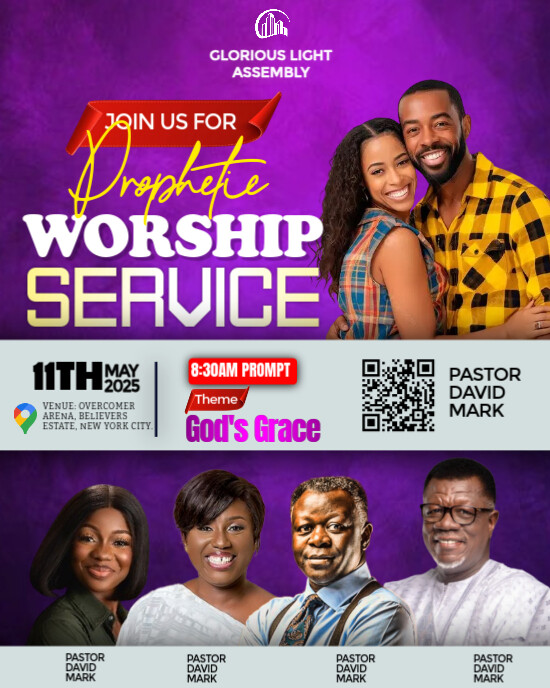 Purple Professional Church  Instagram Portrait template