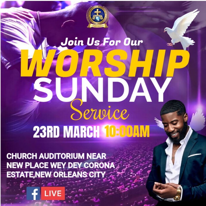 Purple Professional Church Instagram Post Template | PosterMyWall