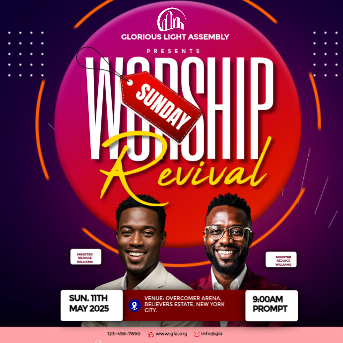 Purple Professional Church  Instagram Post template