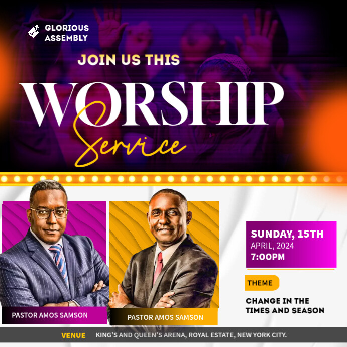 Purple Professional Church Instagram Post Template | PosterMyWall
