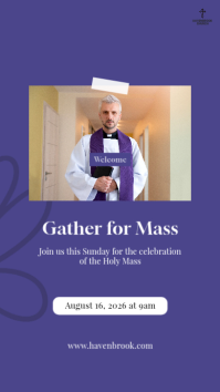Violet Church Mass Invitation Instagram na Kuwento Template - Page 1