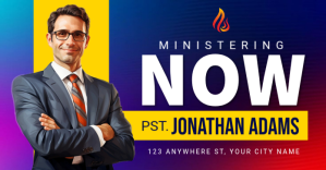 Purple Professional Church Now Ministering Facebook Shared Image template