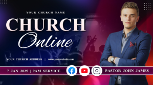 Purple Professional Church Online Youtube Thumbnail  Youtube Thumbnail YouTube-miniature template