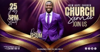 Purple Church Service Ibinahaging Larawan sa Facebook Template