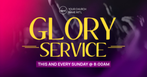 Purple Church Service Promotion Gedeelde afbeelding op Facebook Template
