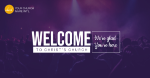 Lilla Church Welcome Announcement Gedeelde afbeelding op Facebook Template