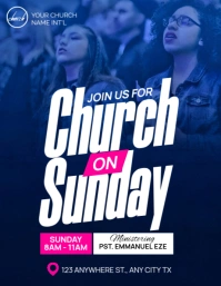Purple Professional Church Service Flyer (us Letter) template