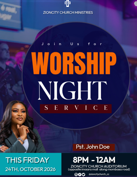 Purple Church Service Flyers Template | PosterMyWall