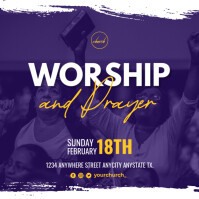 Purple Professional Church Service  Instagram Post template