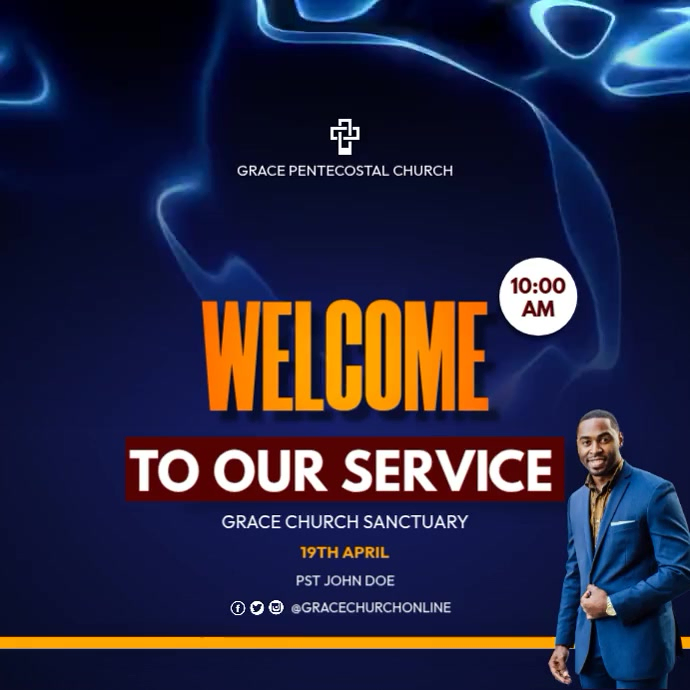 Plantilla de Purple Professional Church Service Invitation Instagram ...