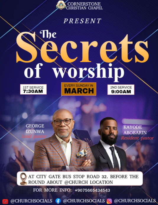 Church Service Promotion Flyers Template | PosterMyWall