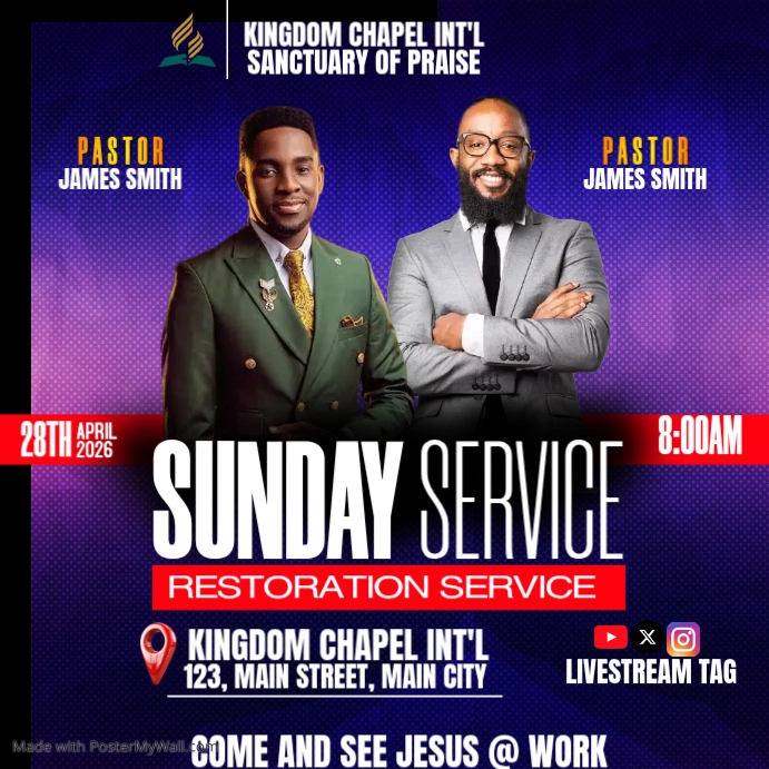 Plantilla de Church Service Promotion | PosterMyWall