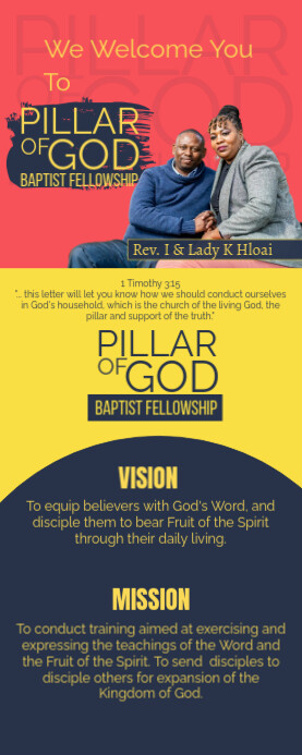 Purple Professional Church Vision & Mission  Roll Up Banner 2' × 5' Oprolbanier 2'×5' template