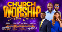 Purple Church Worship Service Facebook Shared Image Template