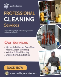 Purple Professional  Cleaning Services Flyer Template Instagram Portrait