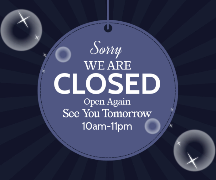 Purple Professional Closed Sign Medium Rectangle Template | PosterMyWall