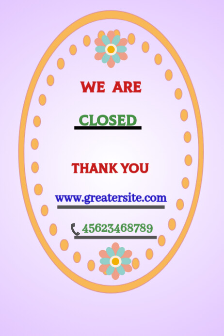 Purple Professional Closure Notice Poster Template | PosterMyWall