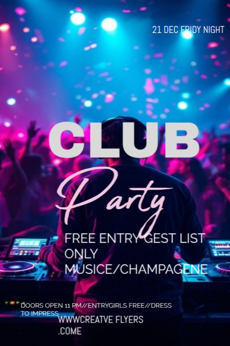 Purple Professional Club Night Poster Poster Template | PosterMyWall