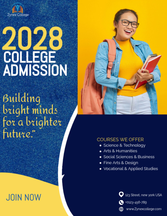 Purple College Admission Flyers Template | PosterMyWall