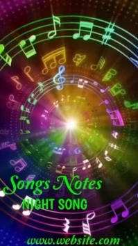 Purple Professional Colour Musical Notes, Singers Night  Instagram Reel template