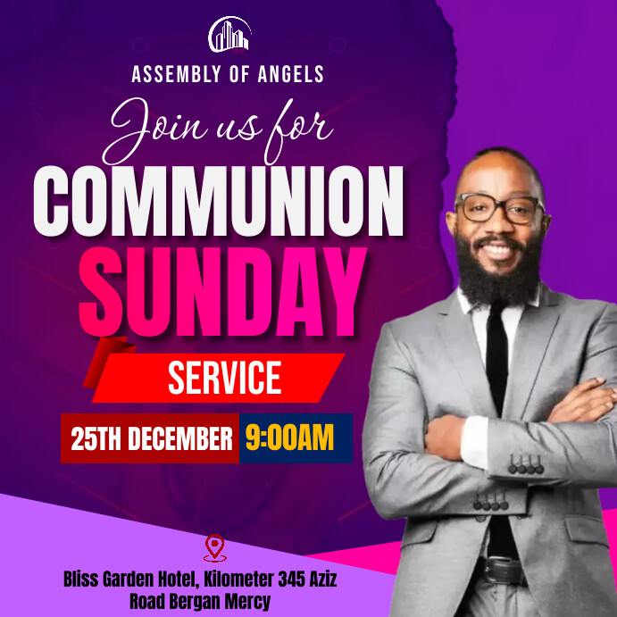Plantilla de Purple Professional Communion Instagram Post | PosterMyWall