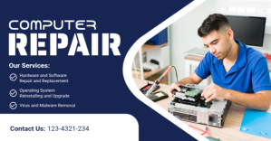 Purple Professional Computer Repair Facebook Shared Image template
