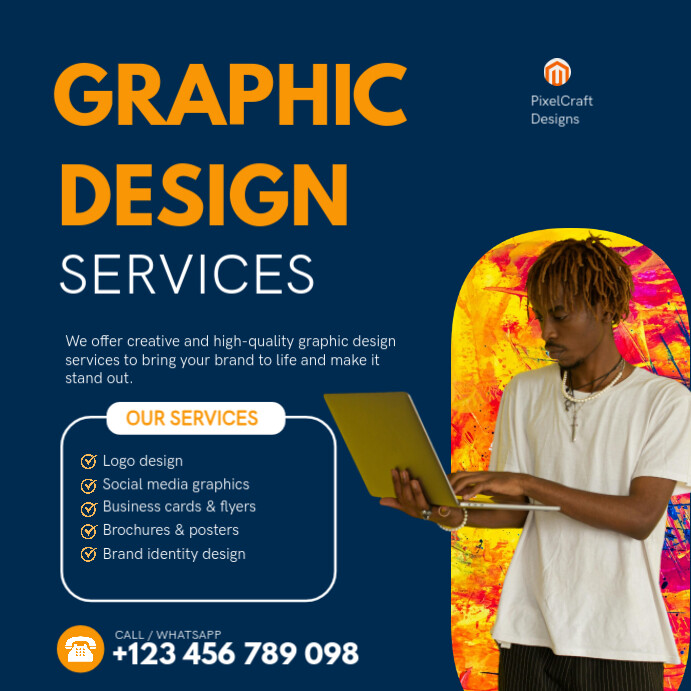 Purple Professional Creative Graphic Design Services  Instagram Post template