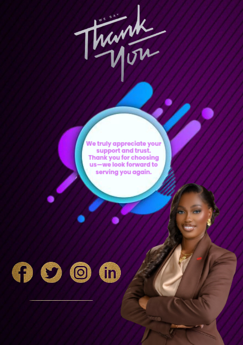 Purple Customer Appreciation A4 Template | PosterMyWall