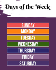 Purple Professional Days Of The Week Instagram Portrait template