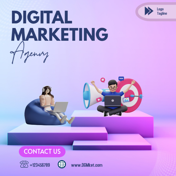 Purple Professional Digital Marketing Agency Instagram Post Template ...