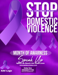 Purple Professional Domestic Violence Purple Design Template Flyer (us Letter)