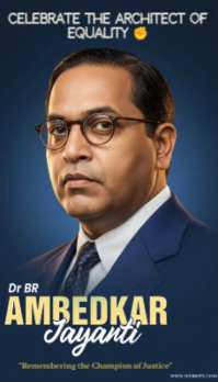 Purple Professional Dr. B.R. Ambedkar Jayanti Business Card Visitenkarte template