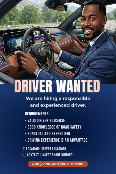 Purple professional driver recruitment poster Template | PosterMyWall